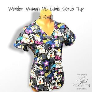 Wonder Woman DC Comic Scrub Top X-Small
